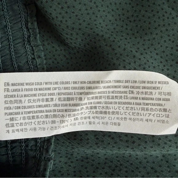 Abercrombie & Fitch Green Long Sleeve Smocked Waist Top Size XS 36158 - Picture 9 of 11